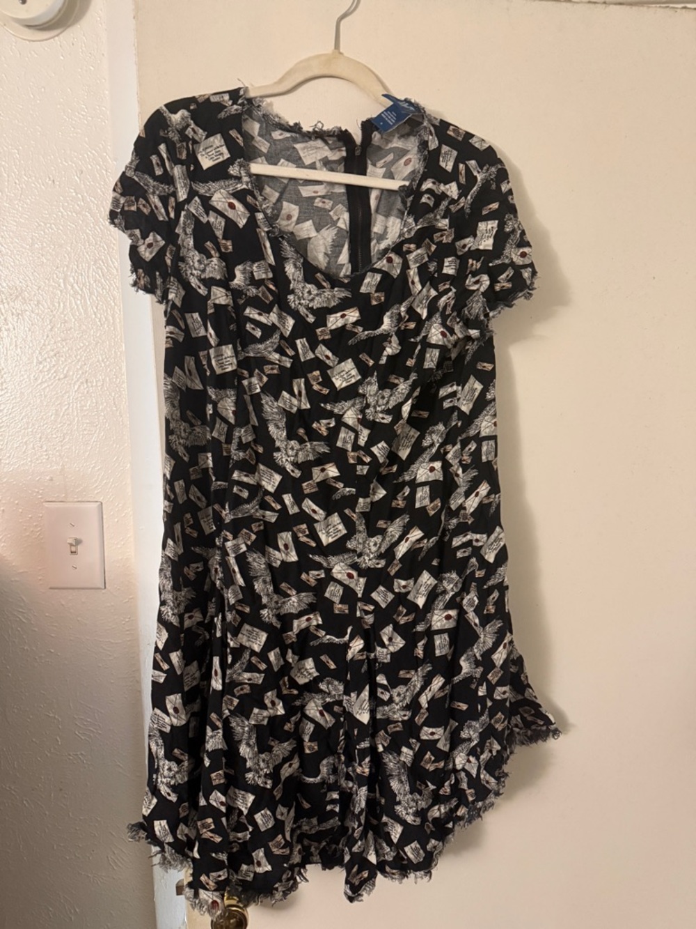 Harry Potter Black Printed V‑Neck Midi Dress